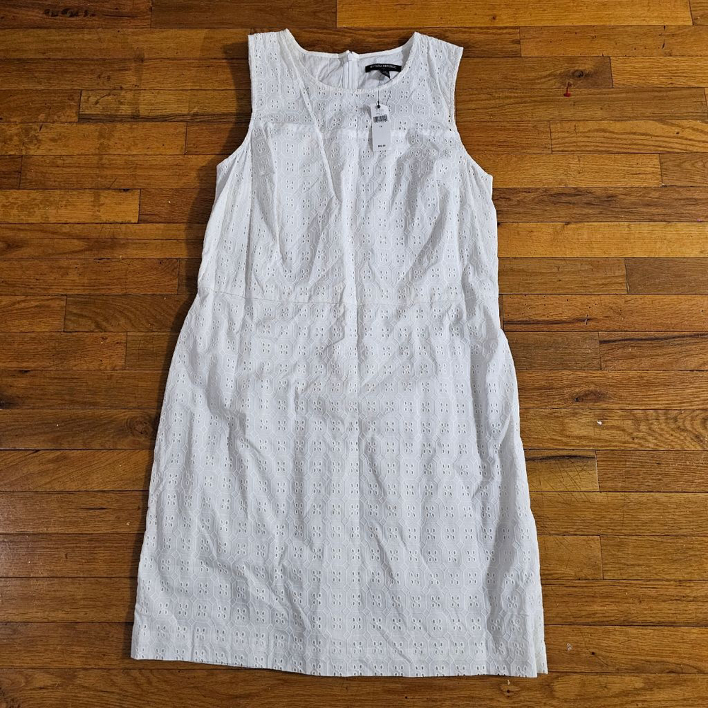 Banana Republic White Eyelet Dress Size 14